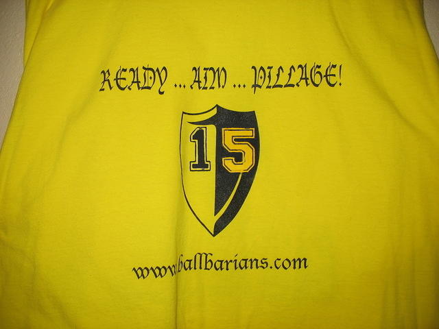 Bumble Bee shirt with iron-on numbers after screen printing